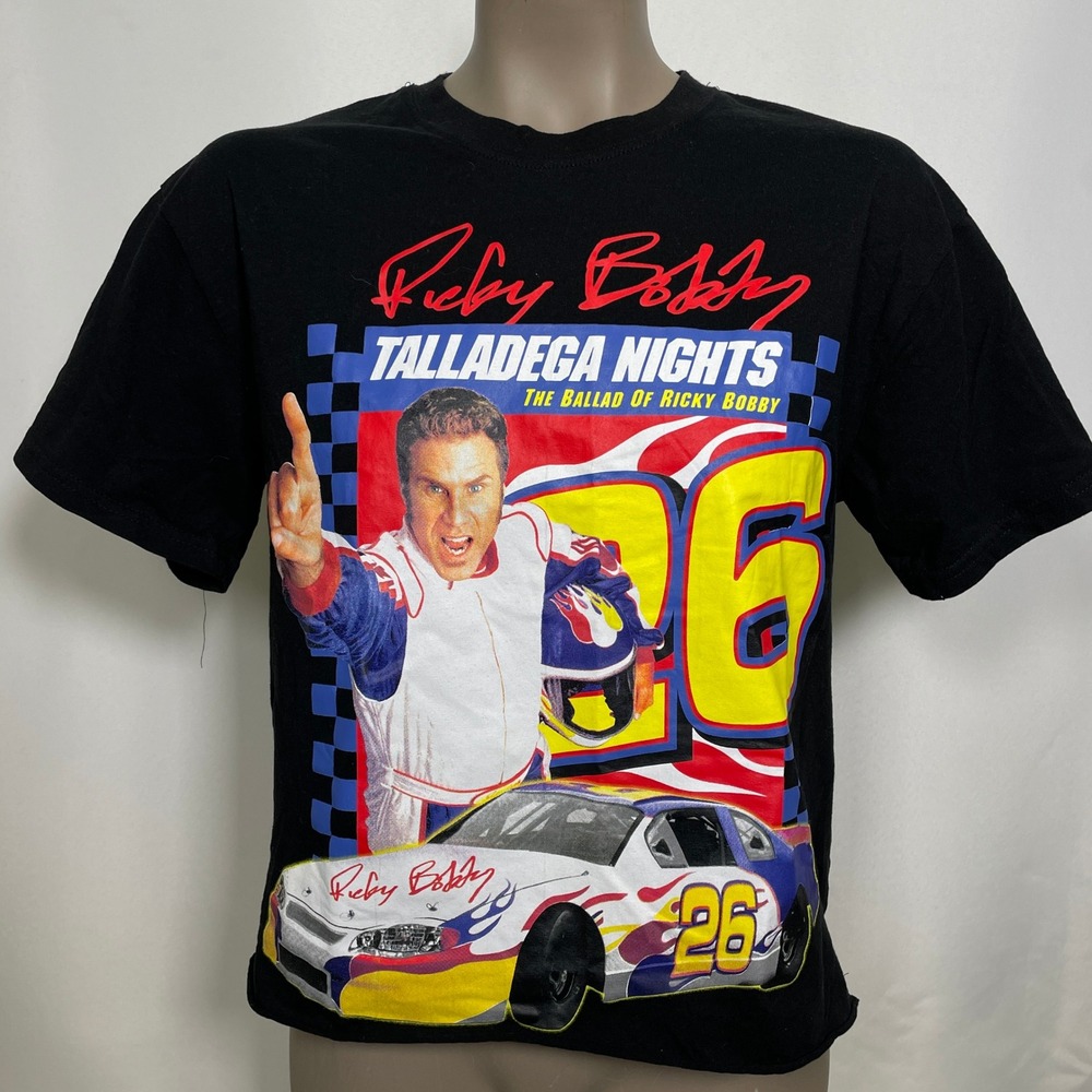 Talladega Nights The Ballad of Ricky Bobby Black Cropped Shirt Women's MEDIUM